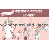 Einhorn Schatzsuche zum Ausdrucken-Schnitzeljagd Aufgaben zum Ausdrucken (PDF) - schnitzeljagd-kinder
