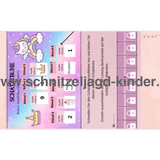 Einhorn Schatzsuche zum Ausdrucken-Schnitzeljagd Aufgaben zum Ausdrucken (PDF) - schnitzeljagd-kinder