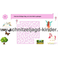 EINHORN-SCHNITZELJAGD : DIE MAGIE DES REGENBOGENS-4-5 JAHREN - SCHNITZELJAGD AUFGABEN ZUM AUSDRUCKEN PDF - schnitzeljagd-kinder