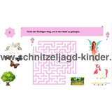 EINHORN-SCHNITZELJAGD : DIE MAGIE DES REGENBOGENS-4-5 JAHREN - SCHNITZELJAGD AUFGABEN ZUM AUSDRUCKEN PDF - schnitzeljagd-kinder