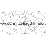 EINHORN-SCHNITZELJAGD : DIE MAGIE DES REGENBOGENS-4-5 JAHREN - SCHNITZELJAGD AUFGABEN ZUM AUSDRUCKEN PDF - schnitzeljagd-kinder