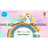 EINHORN-SCHNITZELJAGD : DIE MAGIE DES REGENBOGENS-4-5 JAHREN - SCHNITZELJAGD AUFGABEN ZUM AUSDRUCKEN PDF - schnitzeljagd-kinder