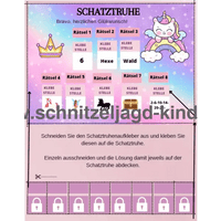 Einhorn-Schnitzeljagd : Die Magie Des Regenbogens-6-7 Jahren - Schnitzeljagd Aufgaben Zum Ausdrucken Pdf - schnitzeljagd-kinder