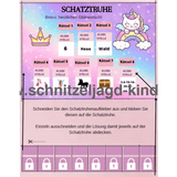Einhorn-Schnitzeljagd : Die Magie Des Regenbogens-6-7 Jahren - Schnitzeljagd Aufgaben Zum Ausdrucken Pdf - schnitzeljagd-kinder