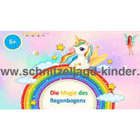 Einhorn-Schnitzeljagd : Die Magie Des Regenbogens-6-7 Jahren - Schnitzeljagd Aufgaben Zum Ausdrucken Pdf - schnitzeljagd-kinder