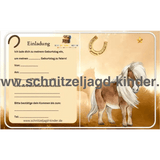 Einladungskarte Pferde Kindergeburtstag Vorlage - schnitzeljagd-kinder