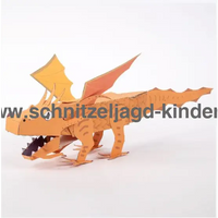 Entdecke die Magie der Flammen: 3D Bastelset - Orangefarbener Drache-schnitzeljagd-kinder
