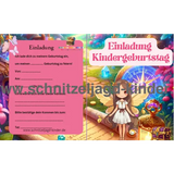 Fantasy Einladungskarte Für Kindergeburtstag Vorlage zum ausdrucken - schnitzeljagd-kinder