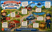 Feuerwehr und Polizei Schnitzeljagd für Kinder - schnitzeljagd-kinder