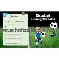 Fußball Einladungskarte Für Kindergeburtstag Vorlage zum ausdrucken - schnitzeljagd-kinder