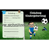 Fußball Einladungskarte Für Kindergeburtstag Vorlage zum ausdrucken - schnitzeljagd-kinder
