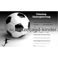Fußball Einladungskarte Für Kindergeburtstag zum ausdrucken - schnitzeljagd-kinder