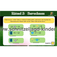 FUSSBALL SCHNITZELJAGD : DER VERLORENE BALL -8-9 JAHRE- SCHNITZELJAGD AUFGABEN ZUM AUSDRUCKEN PD - schnitzeljagd-kinder