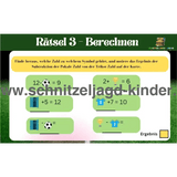 FUSSBALL SCHNITZELJAGD : DER VERLORENE BALL -8-9 JAHRE- SCHNITZELJAGD AUFGABEN ZUM AUSDRUCKEN PD - schnitzeljagd-kinder