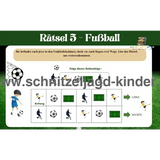 FUSSBALL SCHNITZELJAGD : DER VERLORENE BALL -8-9 JAHRE- SCHNITZELJAGD AUFGABEN ZUM AUSDRUCKEN PD - schnitzeljagd-kinder