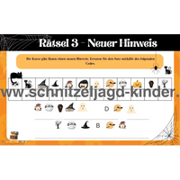HALLOWEEN SCHNITZELJAGD - DAS MYSTERIÖSE VERSCHWINDEN VON HALLOWEEN-5-8 JAHREN - SCHNITZELJAGD AUFGABEN ZUM AUSDRUCKEN PDF - schnitzeljagd-kinder