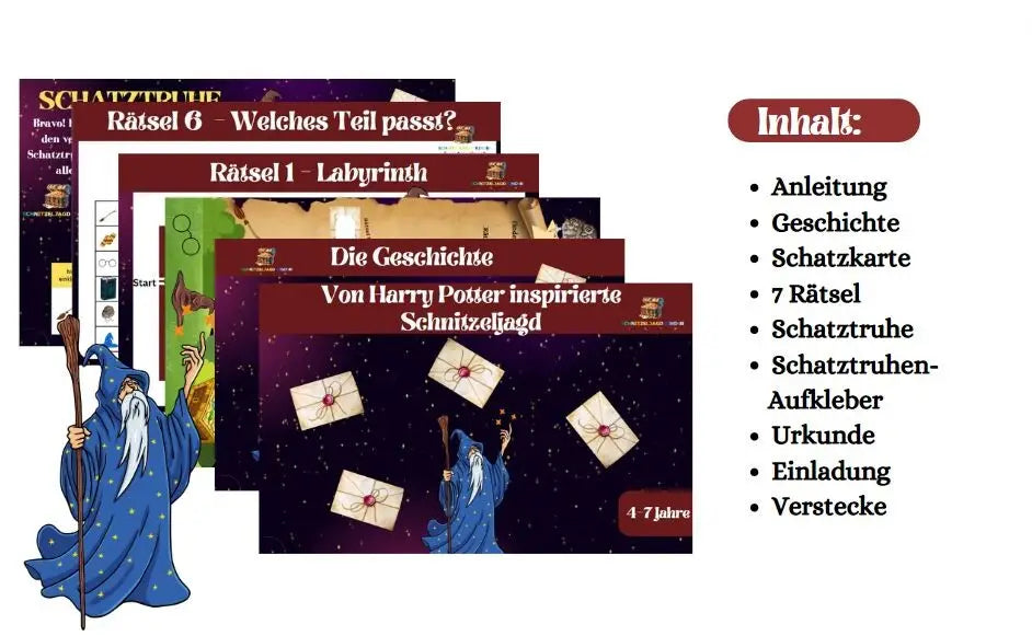 Von -Harry -Potter- inspirierte- Schnitzeljagd-4-7 Jahre-Schnitzeljagd Aufgaben -Zum -Ausdrucken -Pdf
