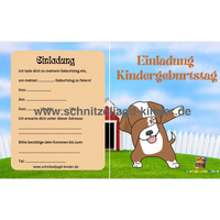 Hunde Einladungskarte Für Kindergeburtstag Vorlage zum ausdrucken (1 kopie)-schnitzeljagd-kinder