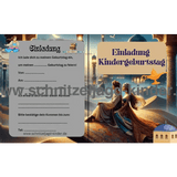 Inspiriret von Aladdin Orientalische Reise Einladungskarte Für Kindergeburtstag Vorlage zum ausdrucken - schnitzeljagd-kinder