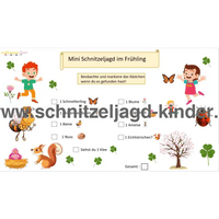 KLEINE FRÜHLING SCHNITZELJAGD - FERTIGE SCHATZSUCHE ZUM AUSDRUCKEN KOSTENLOS - schnitzeljagd-kinder