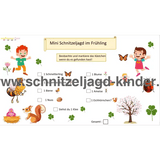 KLEINE FRÜHLING SCHNITZELJAGD - FERTIGE SCHATZSUCHE ZUM AUSDRUCKEN KOSTENLOS - schnitzeljagd-kinder