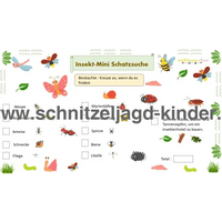 KLEINE INSEKTEN SCHNITZELJAGD - FERTIGE SCHATZSUCHE ZUM AUSDRUCKEN KOSTENLOS-schatzsuche-kindergeburtstag - schnitzeljagd-kinder