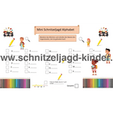 KLEINE SCHNITZELJAGD ALPHABET - FERTIGE SCHATZSUCHE ZUM AUSDRUCKEN KOSTENLOS - schnitzeljagd-kinder