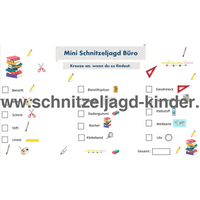 KLEINE SCHNITZELJAGD BÜRO - FERTIGE SCHATZSUCHE ZUM AUSDRUCKEN KOSTENLOS - schnitzeljagd-kinder
