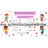 KLEINE SCHNITZELJAGD FARBEN - FERTIGE SCHATZSUCHE ZUM AUSDRUCKEN KOSTENLOS - schnitzeljagd-kinder