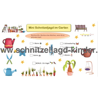 Kleine Schnitzeljagd im Garten - fertige schatzsuche zum ausdrucken kostenlos - schnitzeljagd-kinder