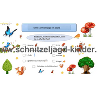 KLEINE SCHNITZELJAGD IM WALD - FERTIGE SCHATZSUCHE ZUM AUSDRUCKEN KOSTENLOS - schnitzeljagd-kinder