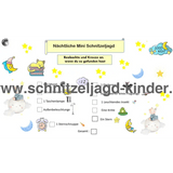 KLEINE SCHNITZELJAGD IN DER NACHT - FERTIGE SCHATZSUCHE ZUM AUSDRUCKEN KOSTENLOS - schnitzeljagd-kinder