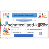 KLEINE SCHNITZELJAGD MATHE - FERTIGE SCHATZSUCHE ZUM AUSDRUCKEN KOSTENLOS - schnitzeljagd-kinder