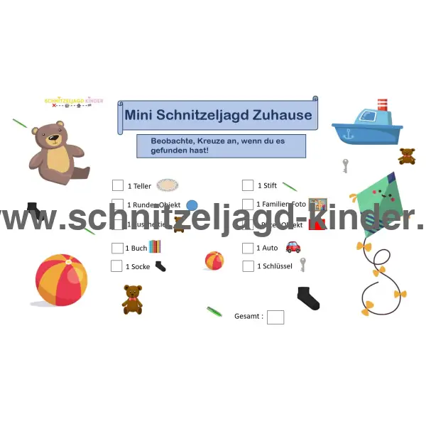 KLEINE SCHNITZELJAGD ZU HAUSE - FERTIGE SCHATZSUCHE ZUM AUSDRUCKEN