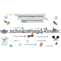 KLEINE WINTER SCHNITZELJAGD - FERTIGE SCHATZSUCHE ZUM AUSDRUCKEN KOSTENLOS - schnitzeljagd-kinder