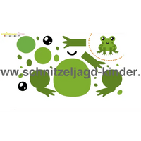 Kostenlose Papierfrosch zum Ausschneiden und Aufkleben - schnitzeljagd-kinder