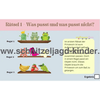 Märchen Schatzsuche-Schnitzeljagd Aufgaben zum Ausdrucken (PDF) - schnitzeljagd-kinder
