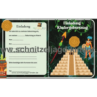 Maya Dschungel Einladungskarte Für Kindergeburtstag Vorlage zum ausdrucken - schnitzeljagd-kinder