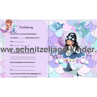 Meerjungfrau-Schatzsuche-Schnitzeljagd Aufgaben zum Ausdrucken (PDF) - schnitzeljagd-kinder