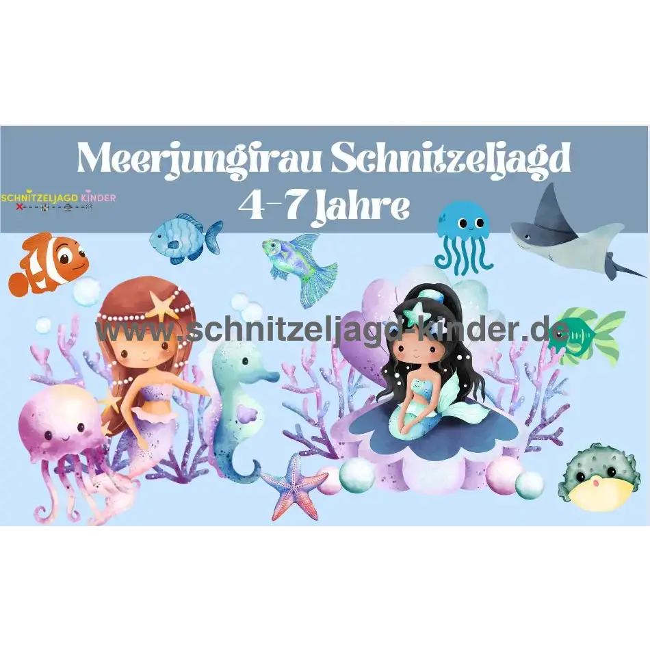 Meerjungfrau-Schatzsuche zum Ausdrucken-schnitzeljagd-kinder