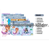 Meerjungfrau-Schatzsuche-Schnitzeljagd Aufgaben zum Ausdrucken (PDF) - schnitzeljagd-kinder