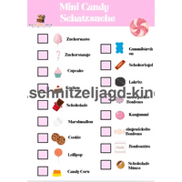 Mini Candy -Schnitzeljagd zum ausdrücken - schnitzeljagd-kinder