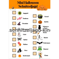 Mini Halloween-Spiel zum kostenlosen Ausdrucken - schnitzeljagd-kinder