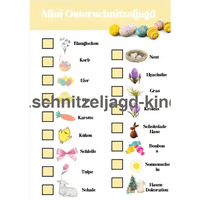 Mini Osterschnitzeljagd-Spiel zum kostenlosen Ausdrucken - schnitzeljagd-kinder