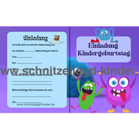 Monster Einladungskarte Für Kindergeburtstag Vorlage zum ausdrucken - schnitzeljagd-kinder