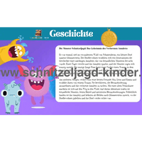Monster Schnitzeljgad zum ausdrucken- Monster schatzsuche für kinder von 5-8 jahren - schnitzeljagd-kinder