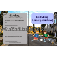 Nachbarschafts Einladungskarte Für Kindergeburtstag Vorlage zum ausdrucken - schnitzeljagd-kinder