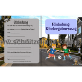 Nachbarschafts Einladungskarte Für Kindergeburtstag Vorlage zum ausdrucken - schnitzeljagd-kinder