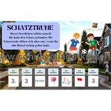 Nachbarschafts-Schatzsuche-Schnitzeljagd zum ausdrucken für Kinder im Alter von 5-8 Jahren - schnitzeljagd-kinder