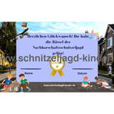 Nachbarschafts-Schatzsuche-Schnitzeljagd zum ausdrucken für Kinder im Alter von 5-8 Jahren - schnitzeljagd-kinder